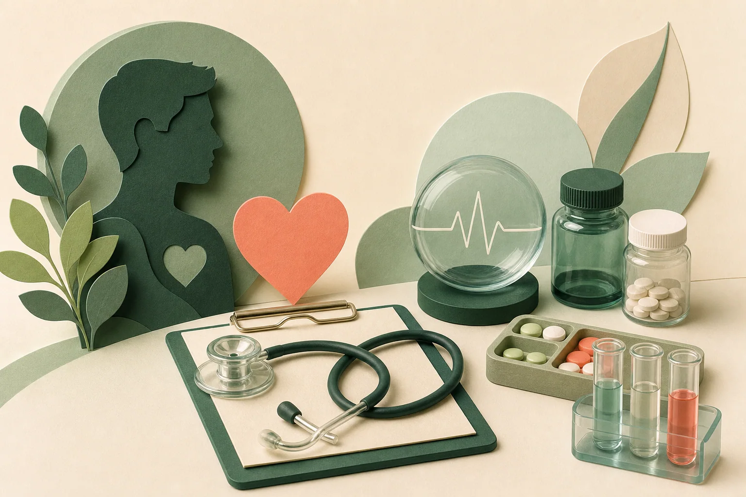 Buổi kiểm tra sức khỏe nam giới với tim mạch thuốc và hormone